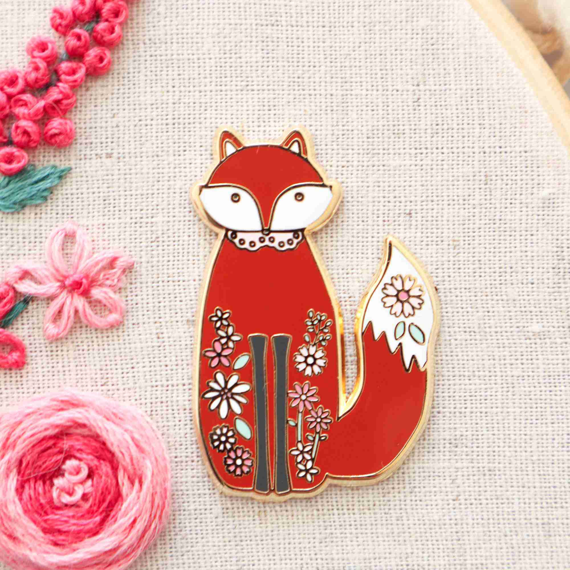 Flamingo Toes - Floral Fox Needleminder