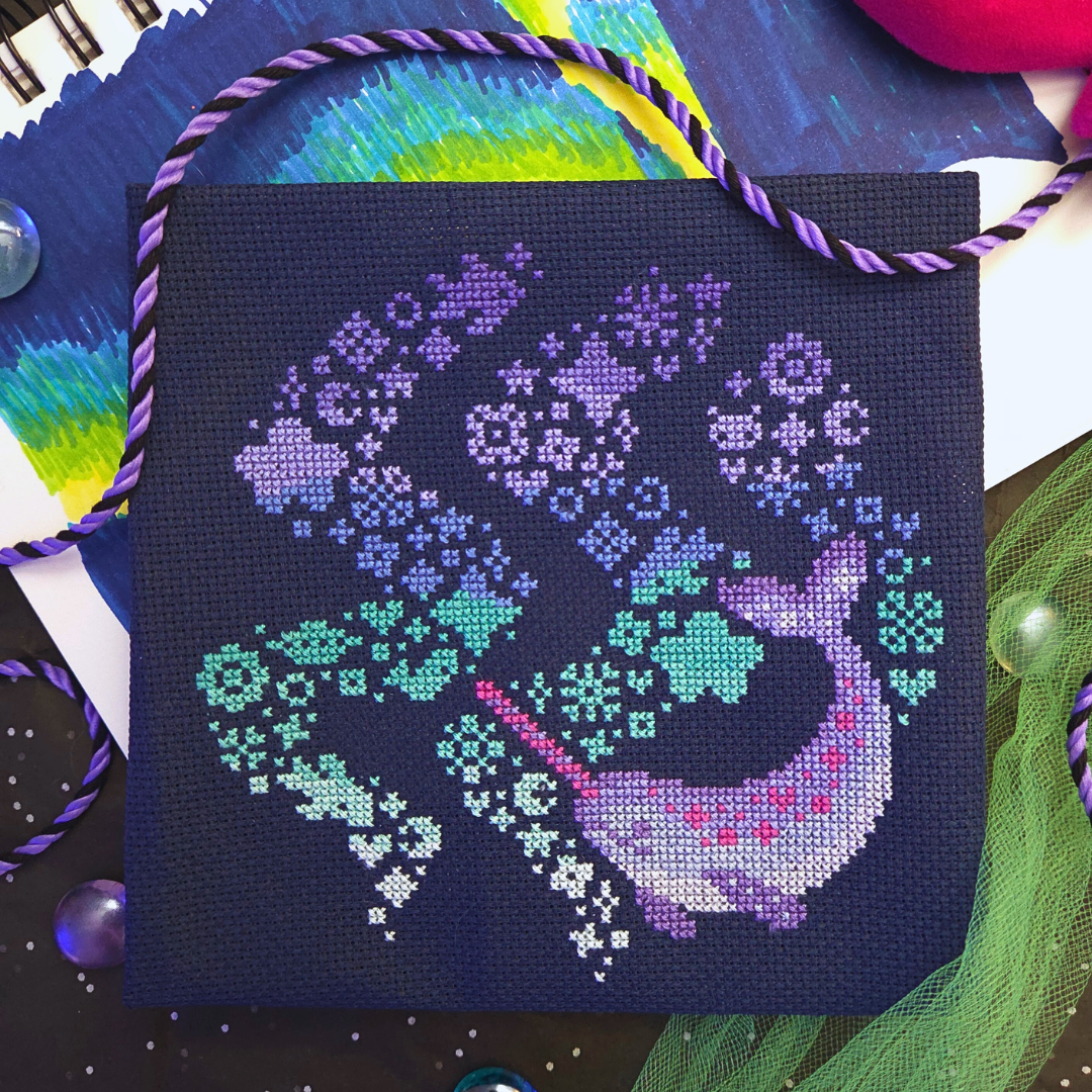 PRE-ORDER BAD Stitch Cross Stitch - Candypop Narwhal