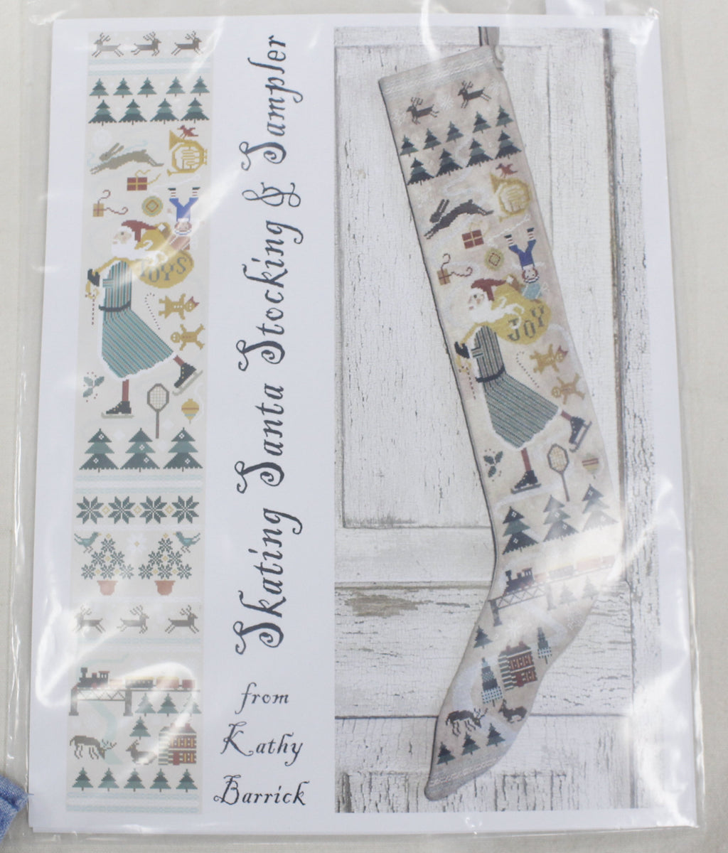 Kathy Barrick - Skating Santa Stocking and Sampler