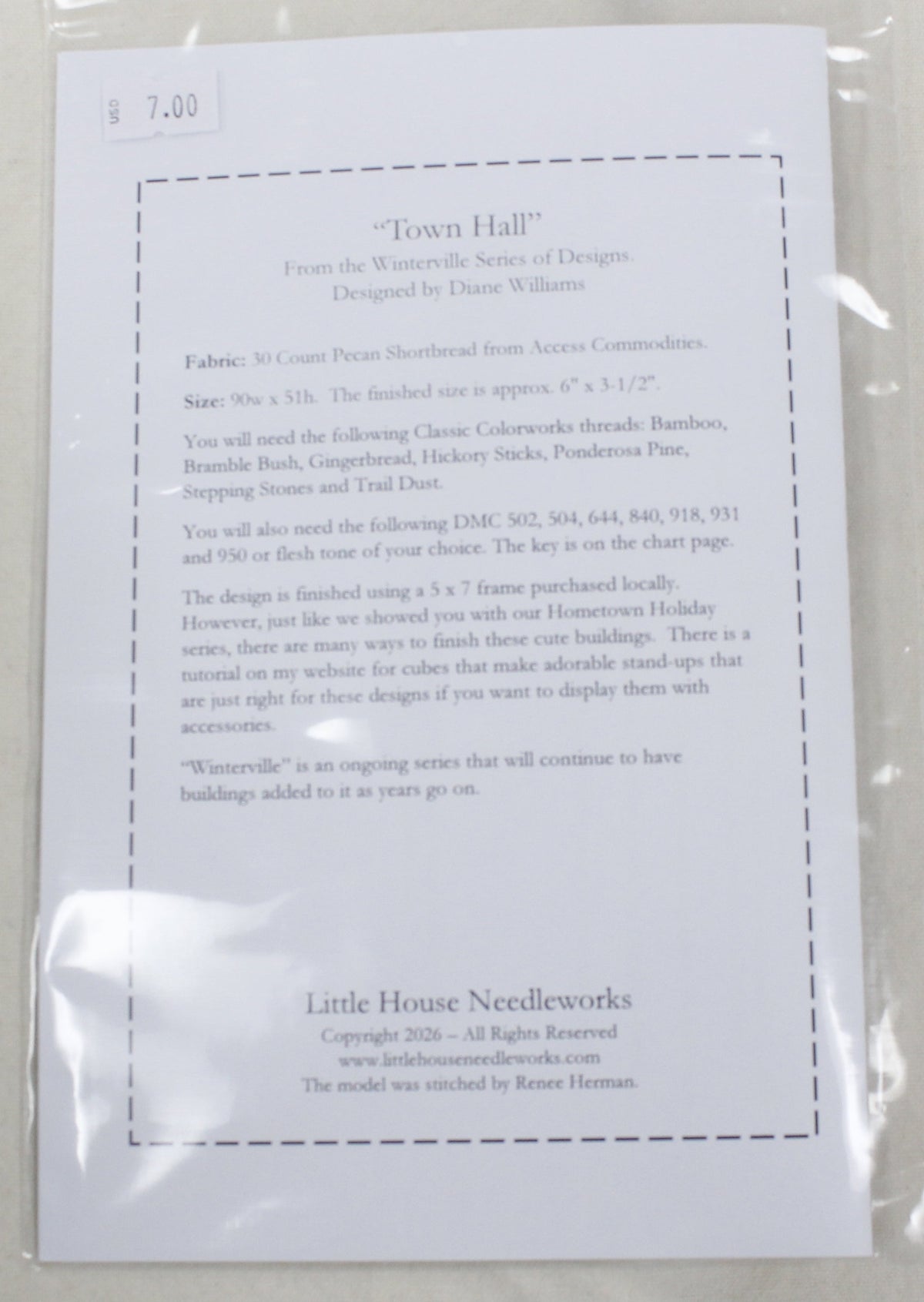 Little House Needleworks - Town Hall (Winterville 2)