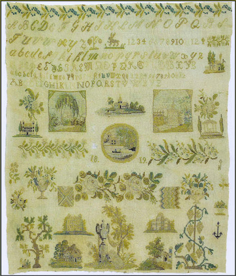 PRE-ORDER 1884 Stitchery Designs - Weeping Willow & Rose Sampler